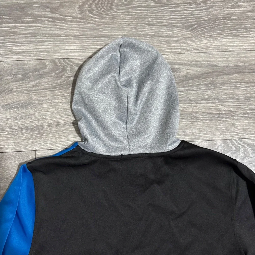 G-Net Big Boy Color Block Hoodie Sweatshirt Pullover Gray Blue Black‎ Size 14/16